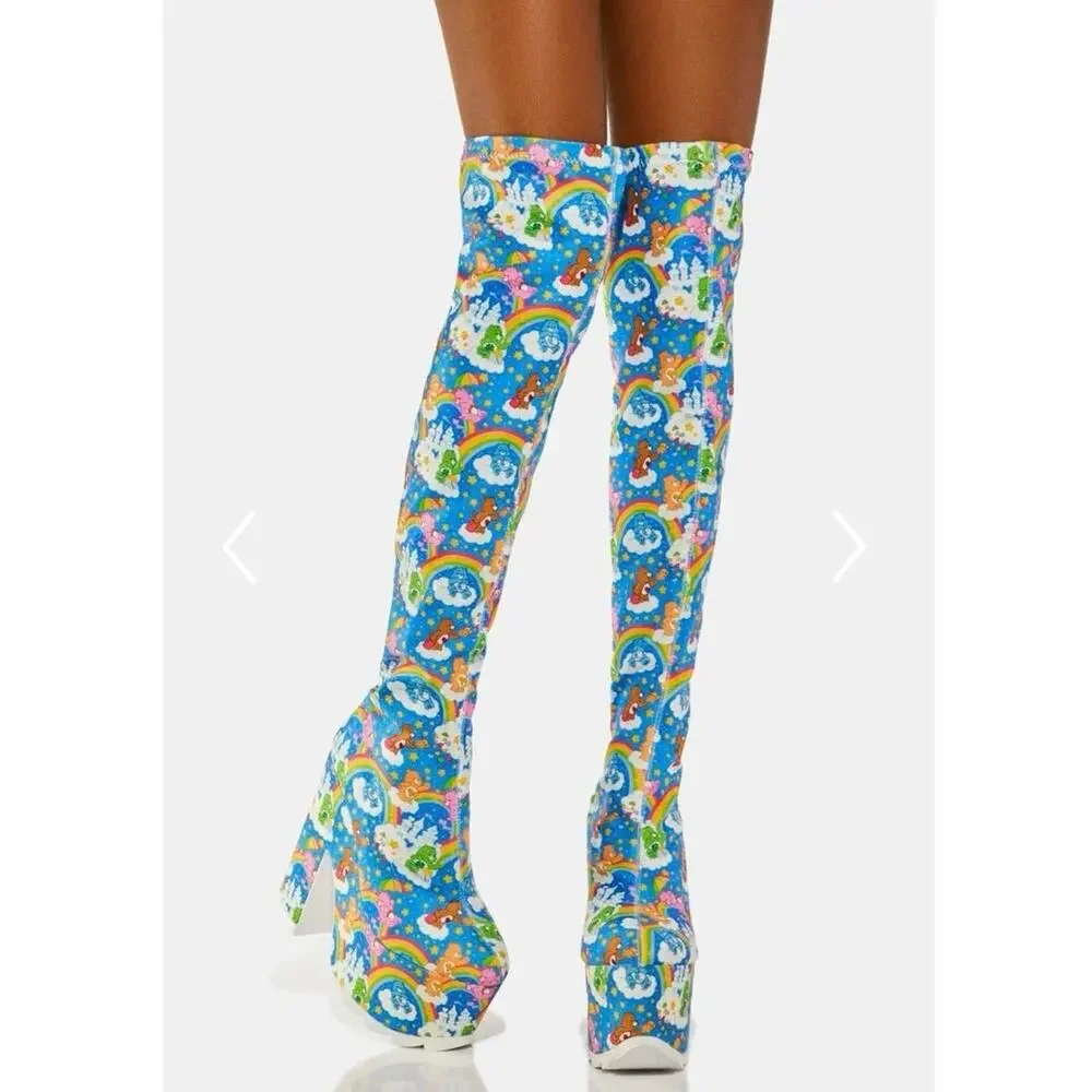 YRU x Care Bears Labyrinth Platform Boots, Sz 9, Retired Stock, Cosplay/Costume